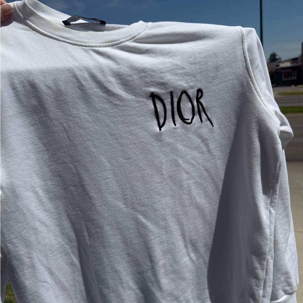 Dior Fitted White T-Shirt with Black Logo